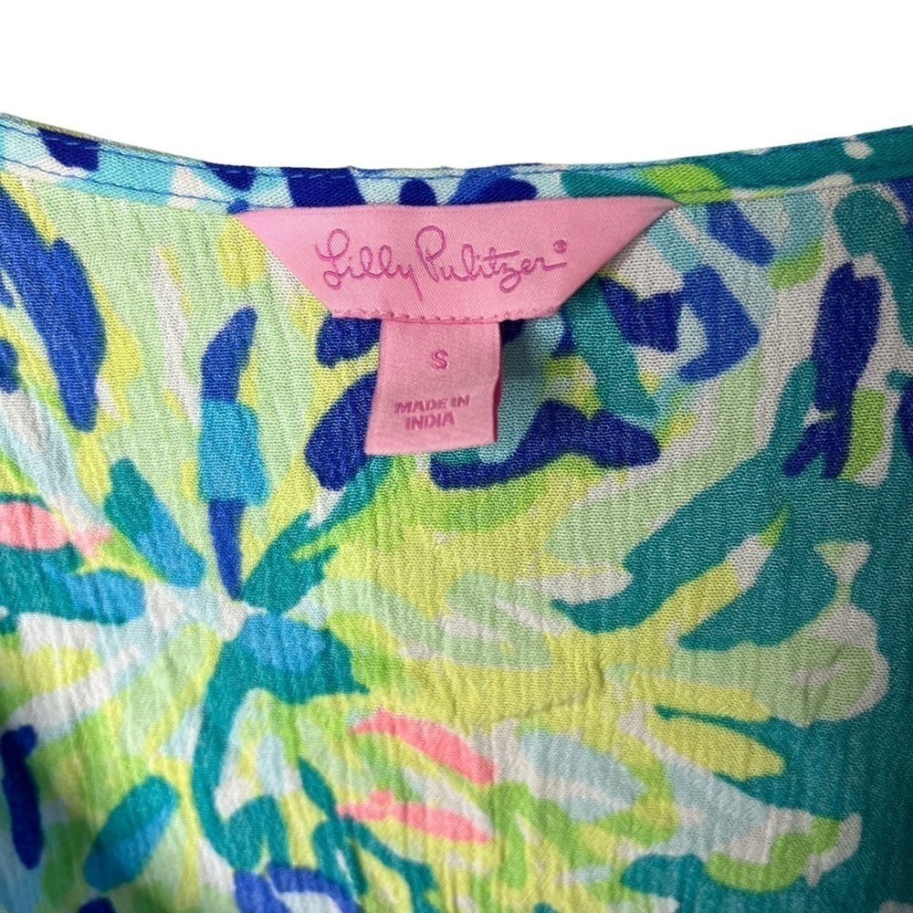 Lilly Pulitzer Lantana Beach Tunic Wade And Sea Print Size Small V Neck - Picture 5 of 7
